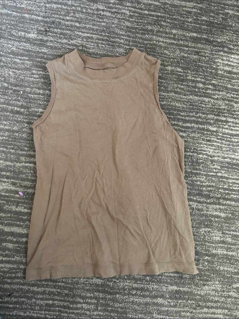 Target Taupe Ribbed Mock Neck Tank